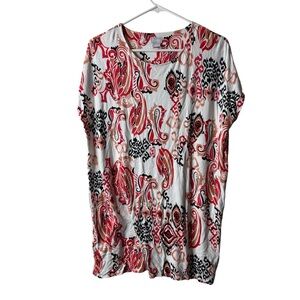 Chicos White Paisley Dolman Short Sleeve Tunic Blouse 1